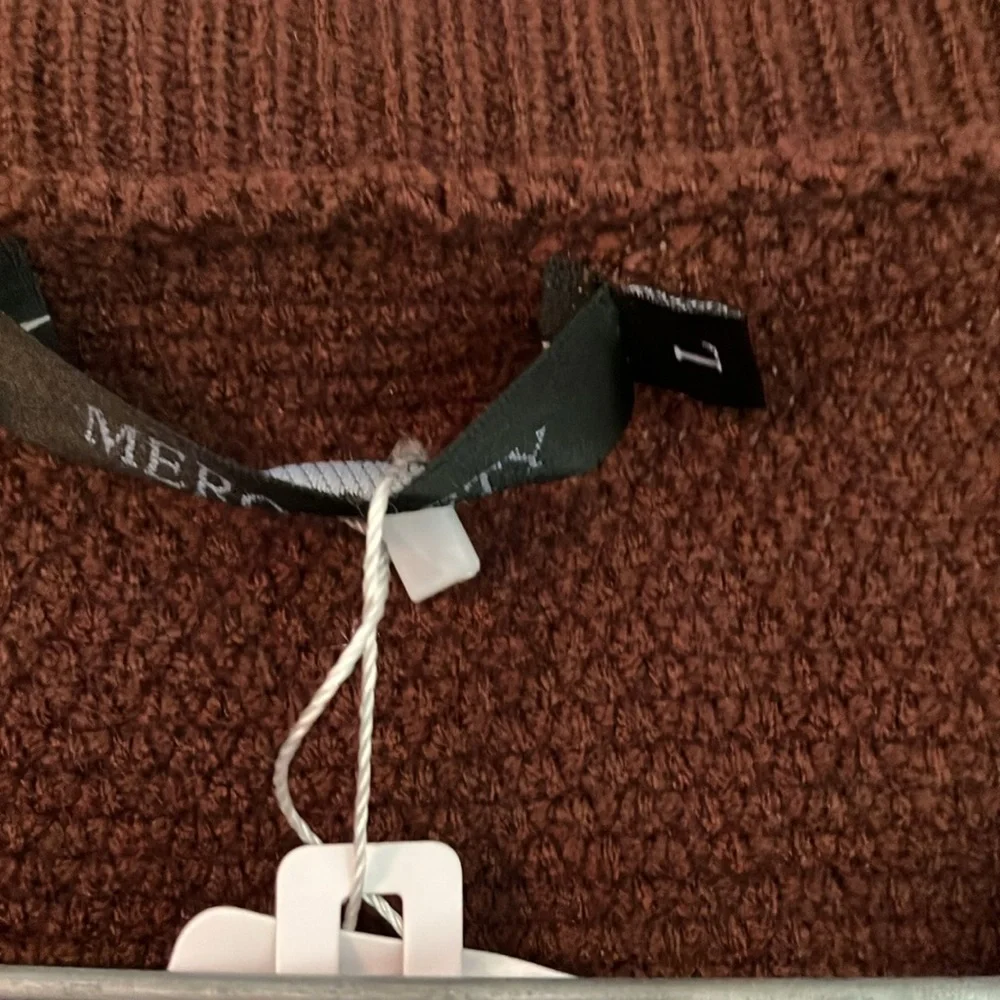 NWT Merokeety Size L Brown Thick Ribbed Sweater Top - Picture 3 of 4
